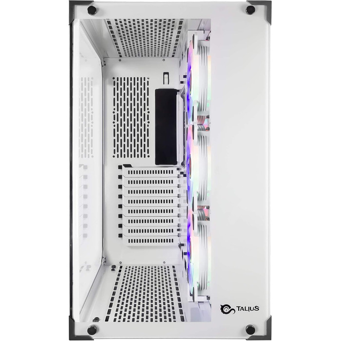 Ігровий корпус Talius Cronos Frost ATX з гартованим склом, ARGB вентиляторами Iris, білий колір