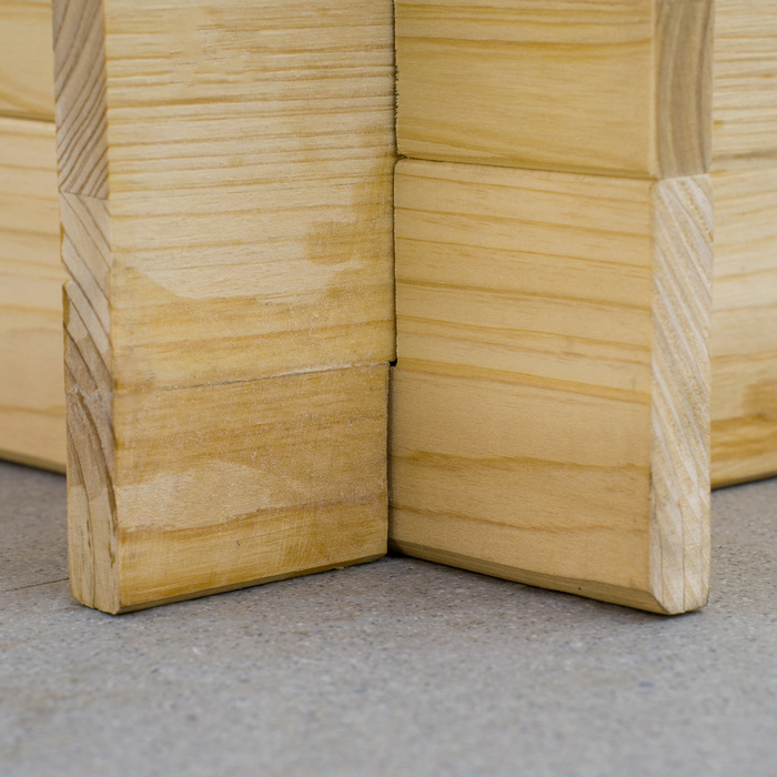 Високий грядка, 3 яруси, внутрішнє покриття з флізеліну, фарбоване натуральне дерево, 117 x 100 x 54 см