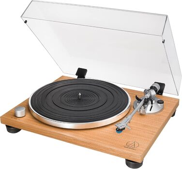 Програвач вінілу Audio-Technica AT-LPW30 з ремінним приводом, корпус з тикового дерева, ручне керування