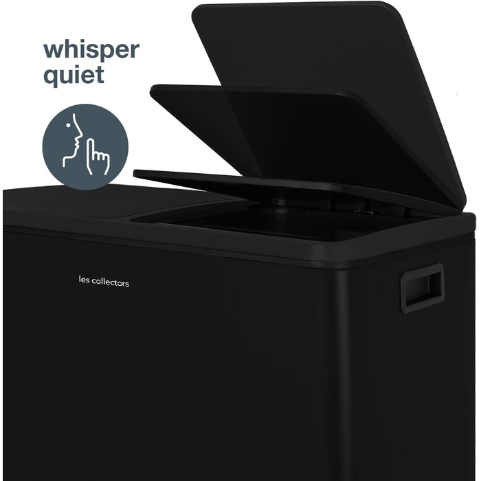 Сміттєвий бак Les Collectionneurs Sensor №1012, 69л, 3 відсіки (47+11+11л), автоматичне відкривання, інфрачервоний датчик, тиха кришка, дизайн (чорний)
