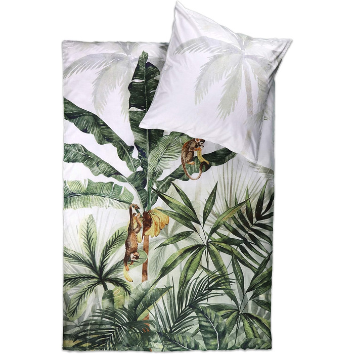 Літня постільна білизна Cotton Slub Linen Look 100 бавовна різних дизайнів (Jungle Life) 135х200 см