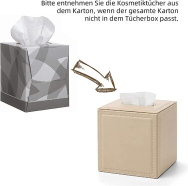 Коробка для косметичних серветок Vlando 15,5х15,5х16 см кремово-бежева