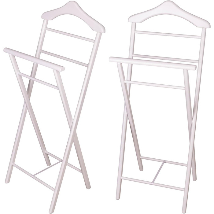 Стійка для одягу з масиву дерева – готова до збирання, 3 кольори | Стійкий дієвий чоловік для спальні, гардеробу, ванної кімнати | Kleiderablage (Білий)