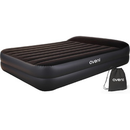 Надувний матрац-ліжко AVENLI для 2 осіб, 203x152x46 см, з інтегрованою помпою, флаокована поверхня, для дому та кемпінгу