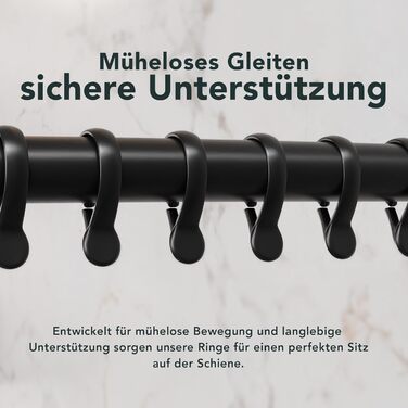 Штанга для душу Ericha L-подібної та U-подібної форми - 4-в-1 для ванни та душу - сталева з порошковим покриттям (чорна)