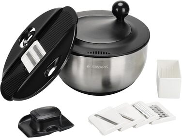 Salatschleuder Navaris з нержавіючої сталі: сушарка для салату з кришкою та ситом - сушарка для салатів