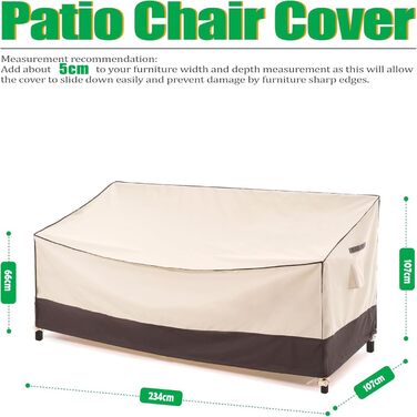 Захисний чохол для садово-патіо меблів F&J Outdoors - водовідштовхувальний, стійкий до УФ, для 3-х місць (208x99x61/89см)