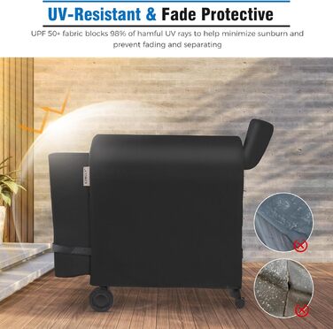 Чохол для гриля Traeger Pro 34/780, водонепроникний 600D, стійкий до розривів і УФ, з ременями та блискавками