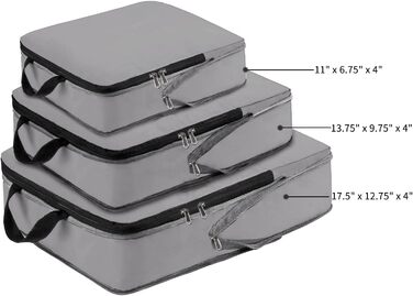 Набір компресійних органайзерів для одягу в подорожі Eono by Amazon, 4-тільний комплект сумок для валізи та рюкзака, темно-синій