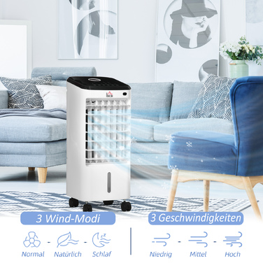 Кліматичний пристрій Min-Klima: Кондиціонер для дому, 3 режими роботи, таймер, розміри 24,5 x 27 x 60 см, колір: кремово-білий + чорний