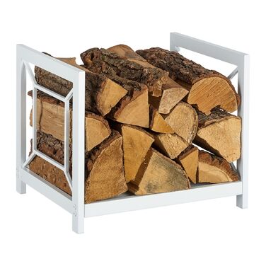 Стильна металева полиця для дров Relaxdays