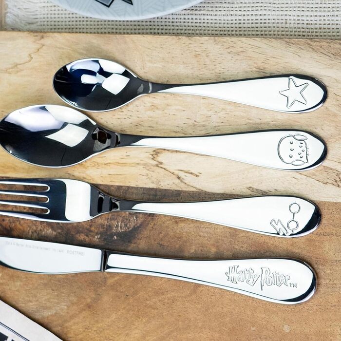 Набір дитячого столового прибору Кіндербестек Гаррі Поттер з гравіюванням - персоналізований столовий прилад з іменем або датою, бренд GEDA LABELS