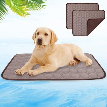 Охолоджуючий килимок для собак Oslueidy, 2 шт., літній, самоохлаждающийся килимок для собак, кішок, Килимки для собак, нековзний охолоджуючий килимок для собак, миється м'який килимок для домашніх тварин для собак, маленький, середній, великий (s, коричне
