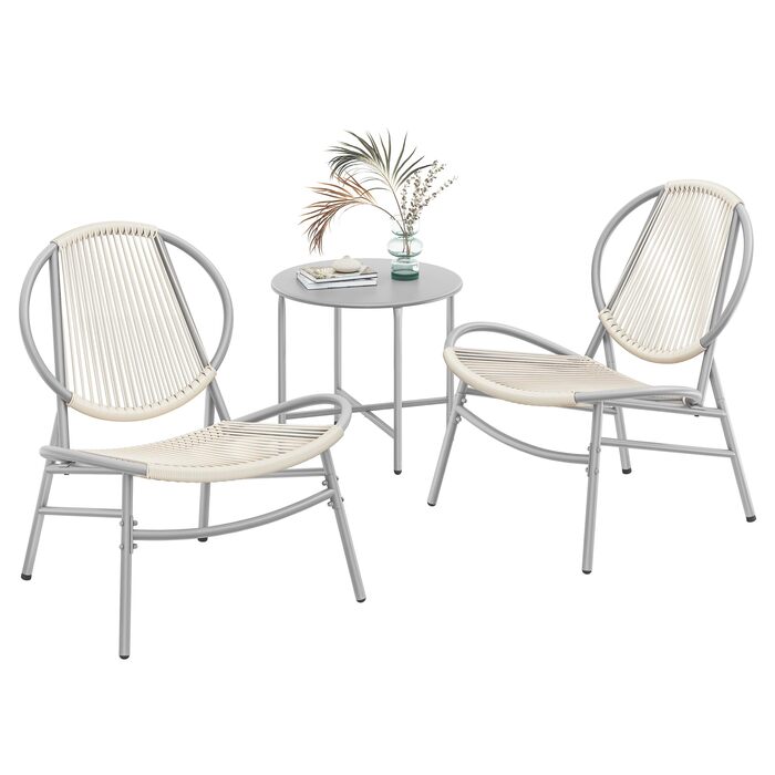 Набір садових меблів SONGMICS з поліротану для балкона та тераси: стіл та 2 крісла (Таубеграу)