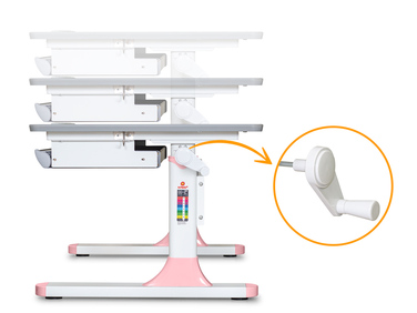 Дитячий стіл Mealux Vancouver Multicolor PN з полицею S50 (арт. BD-620 W/G MC+ PN+ S50 WG)