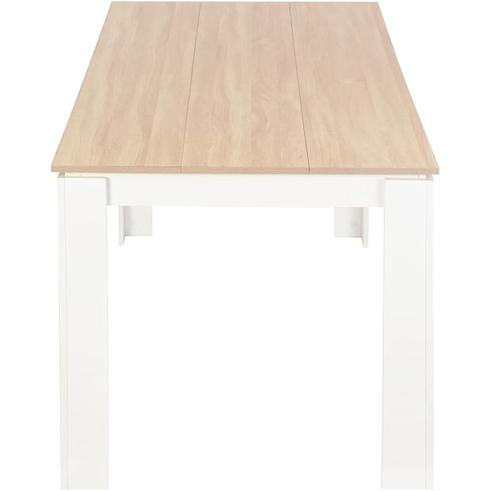 Обідній стіл з 6 стільцями - комплект для їдальні, вітальні, кухні або офісу (160 см, дуб-білий, стільці білі)