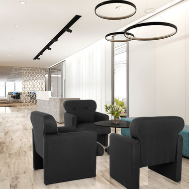 Крісло-релакс CARIPITO, тканина, чорний колір, hjh LIVING