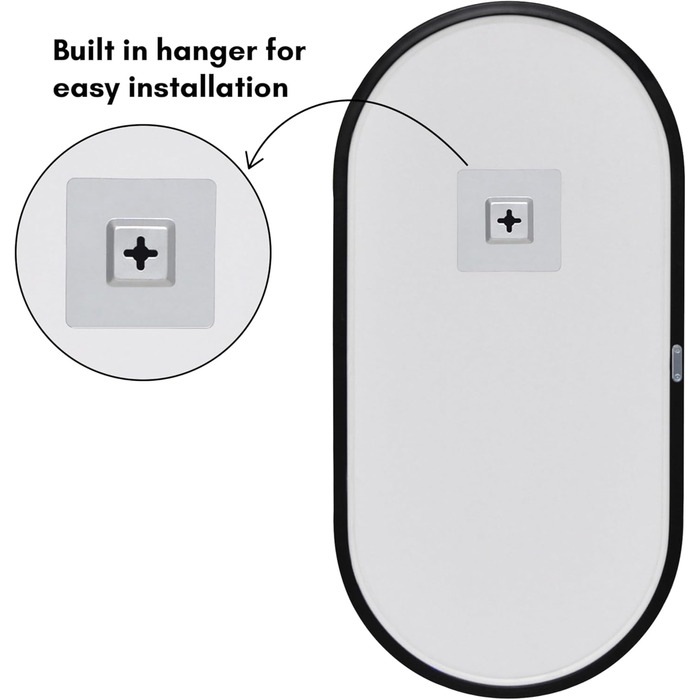 Дзеркало овальне Americanflat Spiegel Oval 30x61 см - чорне, для ванної, вітальні, спальні