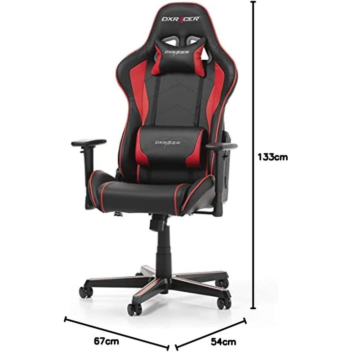 Ігрове крісло DXRacer FORMULA L, шкіра ПВХ, чорний/червоний