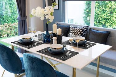 Набір серветок на стіл More Décor, 6 шт., сірий (чорний), PVC-вініл, миючі, термостійкі, для кухні та їдальні