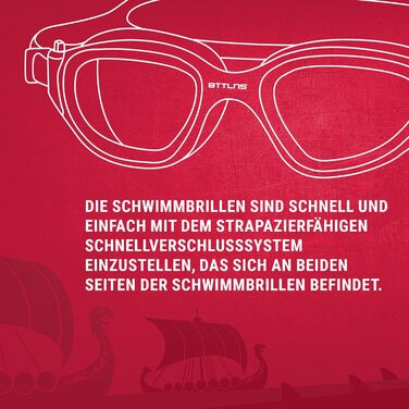 Високоефективні окуляри для плавання BTTLNS - максимальний комфорт і видимість для жінок і чоловіків Red Clear