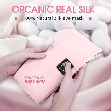 Маска для сну з Bluetooth-навушниками, 100% затемнення, шовкова маска для очей, для чоловіків та жінок, м'які навушники, Bluetooth маска для сну, подорожей (Бейбі Роуз)