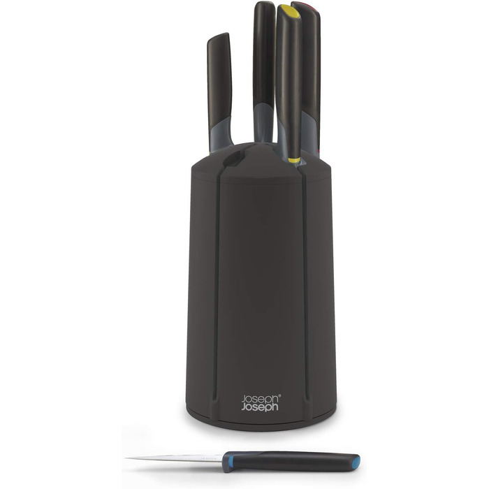 Набір ножів Joseph Joseph Elevate, 5 штук, поворотний, з японської сталі, чорний, багатобарвний