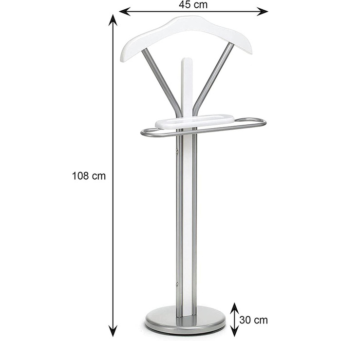 Стійка для одягу IDIMEX Fabio з вішалкою та полицею - безшумний дворецький, органайзер для одягу (білий)