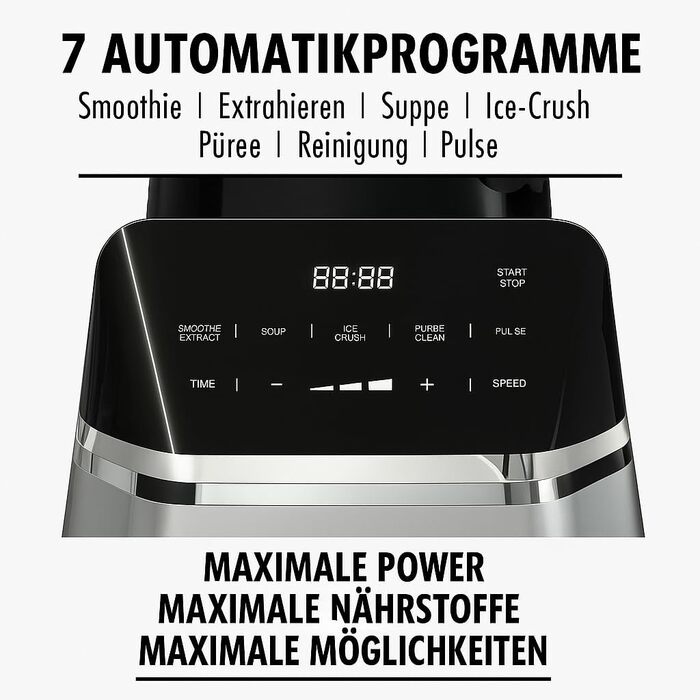 GASTROBACK Професійний Standmixer 2000 Вт з Tritan-чашею 2л, 40 000 об/хв, 7 програм (суп, смузі, крижаний дрібень), професійний міксер, блендер, кухонний комбайн