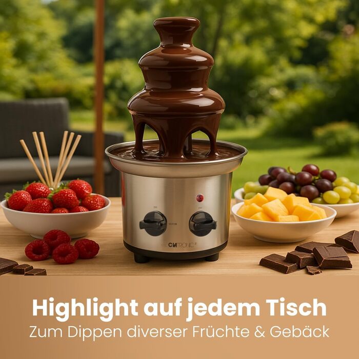 Шоколадний фонтан Clatronic® SKB 3248 з функцією плавлення | для фруктів та випічки | легко чистити