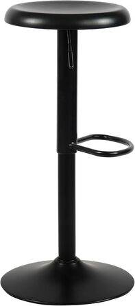 Набір з 2 барних стільців CLP Williston, регульована висота, з підніжкою, обертаються, з захистом для підлоги, чорний колір