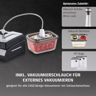 Вакууматор для продуктів CASO VRH 690 advanced: професійний вакуумний пакувальник, 20 л/хв, подвійний шов, вбудований різак, 150 циклів безперервно, з 2 рулонами плівки