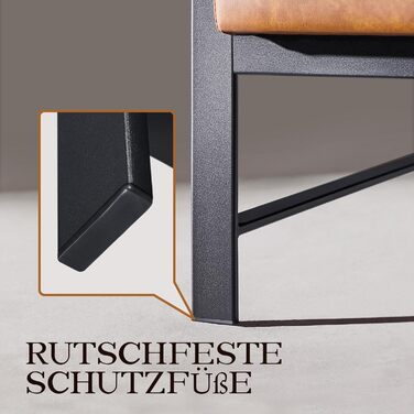 Крісло-реклакс Yaheetech з металевим каркасом та штучною шкірою, світло-коричневе