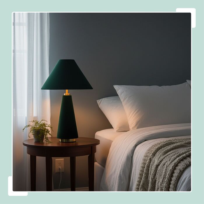 Лампа настільна Relaxdays з абажуром з оксамиту