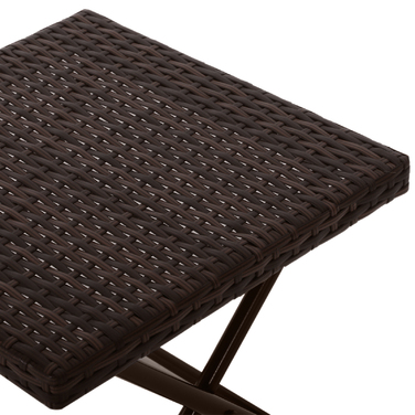 Outsunny Garden Стіл Бічний столик Підставка для квітів складна 40x40x40 см Поліротанг Металевий Коричневий для садових меблів і патіо