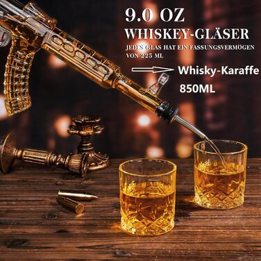 Набір віскі Oaksea: декантик та 2 келихи – ідеальний подарунок для чоловіка, тата, на Різдво, для любителів віскі, аксесуари для бару