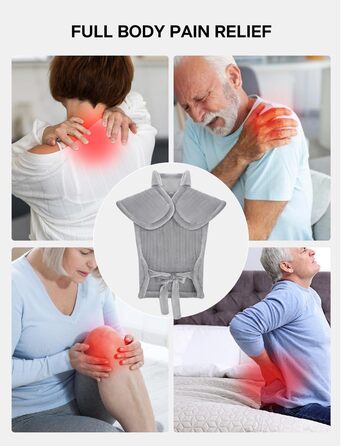 Електричний нагрівальний килимок для спини, шиї та плечей ALLJOY, 56 x 84 см, 6 режимів нагріву, таймер, автовимкнення