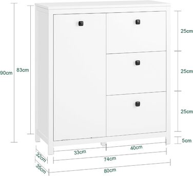 Купити Тумба для ванної з мішком для білизни, біла, 40x173x35см, модель BZR95-W