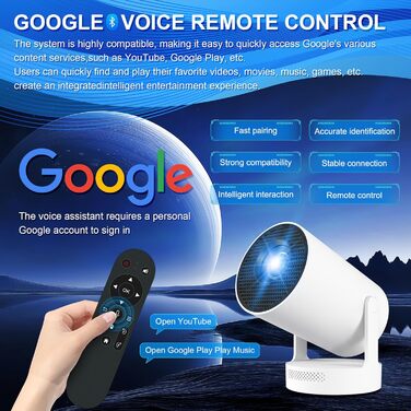 Портативний міні-проектор 4K з Wi-Fi 2.4/5G, Android 11, Full HD 1080P, HDMI, для телефону/ПК/ноутбука/Stick, зовнішній динамік (HY300Plus)