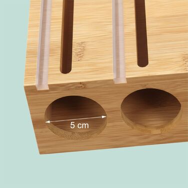 Диспенсер для харчової плівки Relaxdays 6 в 1 з бамбука