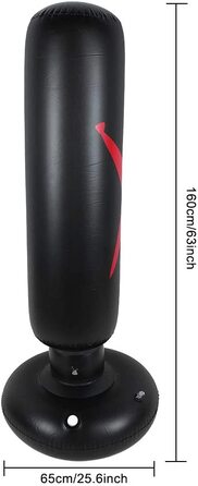 Боксерська груша Dioche, 160 см надувна боксерська груша, більш товста стояча боксерська груша надувна боксерська груша, підходить для використання в приміщенні та на відкритому повітрі для тренувань з боксу для дорослих та дітей