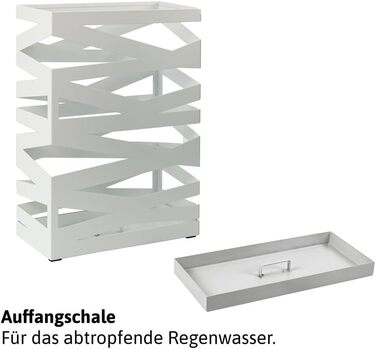 Підставка для парасоль підставка 'Maxi' з металу з піддоном для збору води та гачками - Економія місця 34x14x46 см - Елегантний чорний колір - Ідеальна для декорування входу та коридору