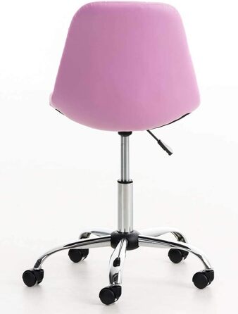 Офісне крісло Emil від CLP: регульована висота, поворотний механізм, штучна шкіра, білий/рожевий