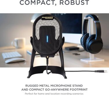 Мікрофон конденсаторний Marantz Professional MPM-1000U з великою мембраною та USB-підключенням для подкастів, студії та геймінгу