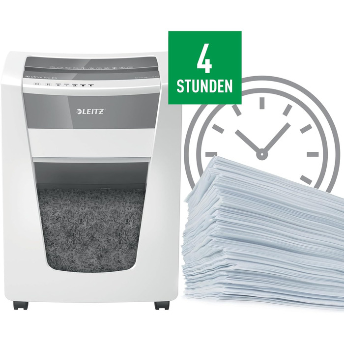 Leitz IQ Aktenvernichter Office P5: Шредер для документів, мікроріз, 15 аркушів, білий