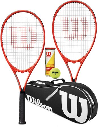 Тенісна ракетка Wilson Pro Staff Excel (GX) подвійний комплект чорна сумка Wilson Advantage і 3 тенісних м'ячі Penn