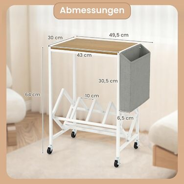 Регулятор для платівок COSTWAY з полицями для платівок та журналів, білий