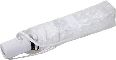 Кишеньковий парасольку прозорий з ефектом лінзи прозорий з окантовкою стрічкою білий