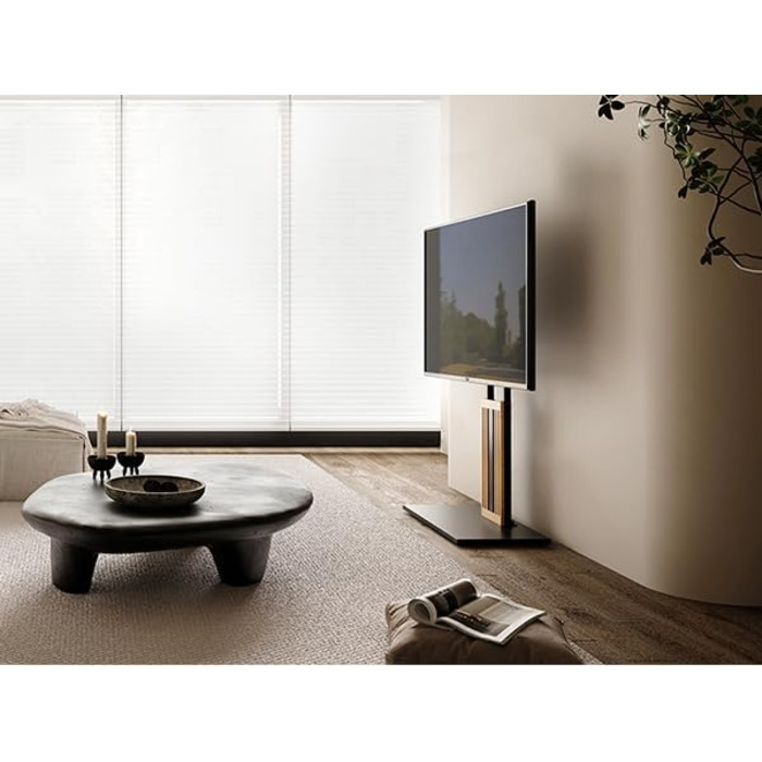 Підставка для телевізора FITUEYES Zen Series Black: дерев'яна, поворотна, регульована по висоті (32-65 дюймів)