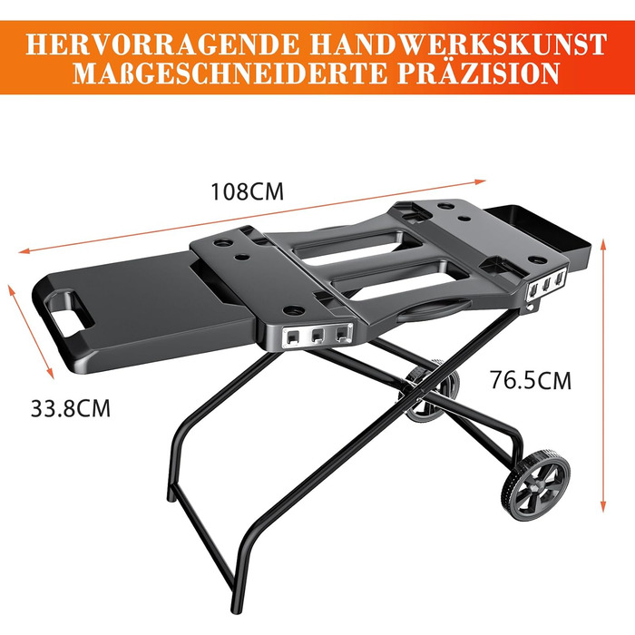 Підставка для гриля Denmay для Ninja Woodfire OG700, Pit Boss, Blackstone, Traeger Ranger, з підставкою та кошиком (чорний)